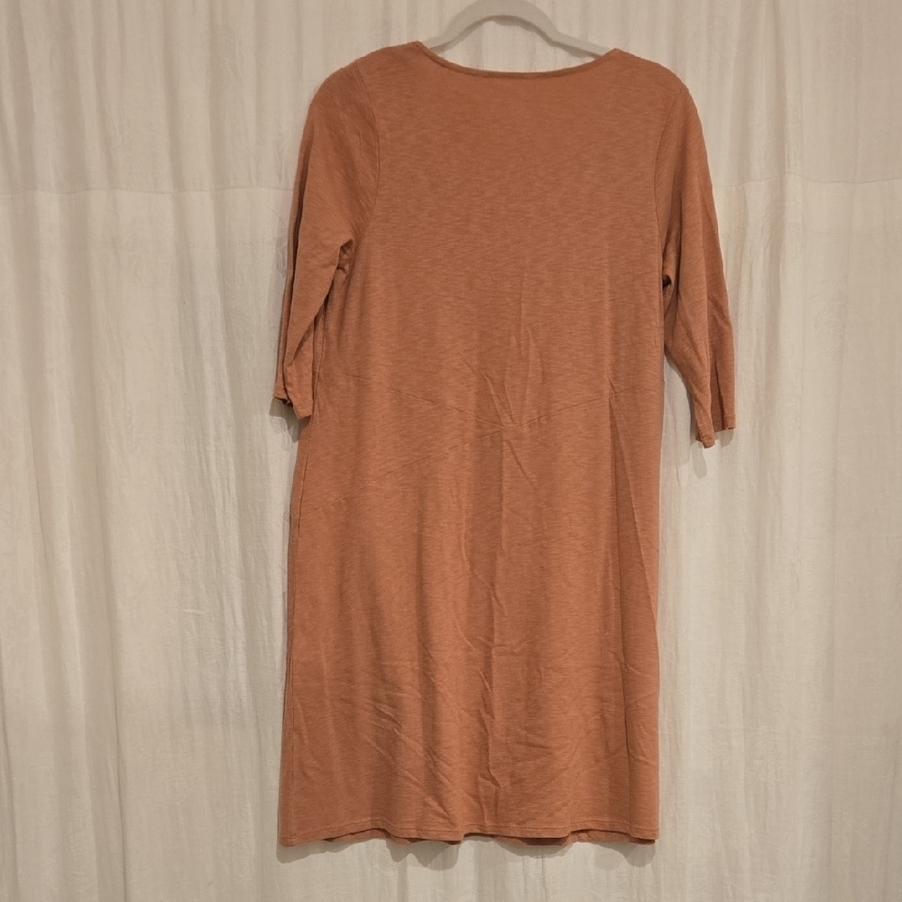 Pure Jill Easy Knit Seamed Dress Terra Cotta Pink Spring Normcore | SP - Picture 2 of 5